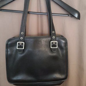 Vintage Coach Black Leather Bag